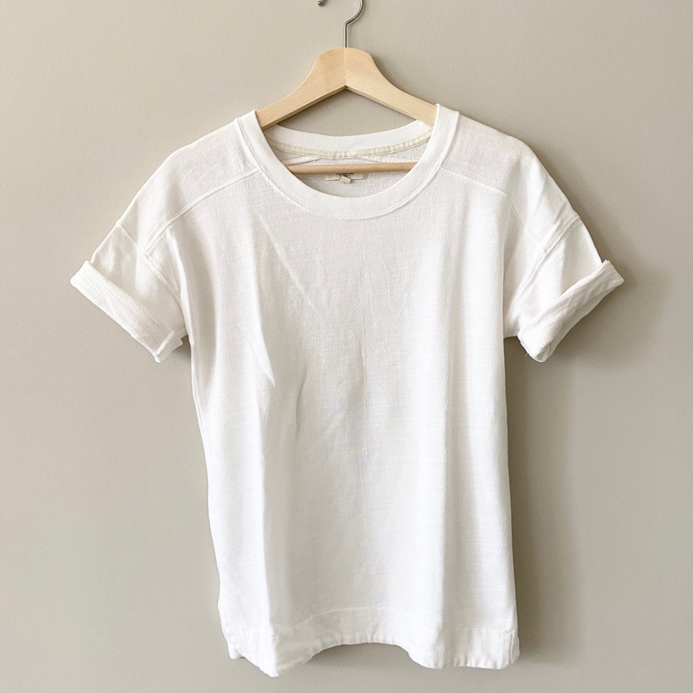 Madewell White Short-Sleeve Terry Crewneck Tee